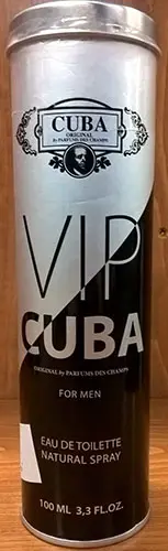 Photo de l’avis officiel: VIP Cuba Eau de Toilette Natural Spray for men — risque: Risque chimique
