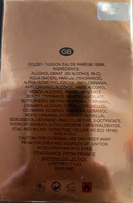 Foto dell’avviso ufficiale: Golden Passion Profumo — rischio: Rischio chimico