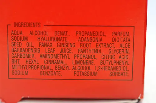 Photo from the official notice: INTESA Crema gel viso e barba idratante face cream — chemical risk