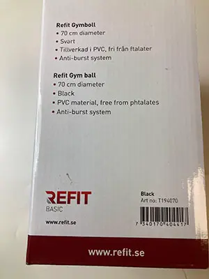 Photo de l’avis officiel: Refit Gym ball refit Ballon de gym — risque: Risque chimique