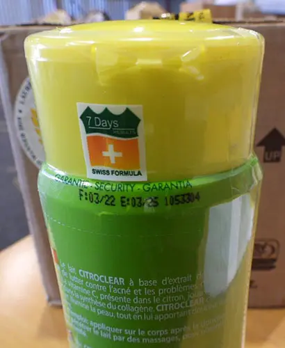 Photo de l’avis officiel: Gandour Citro Clear skin whitening accelerator Crème éclaircissante pour la peau — risque: Risque chimique