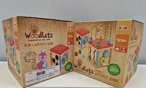Photo de l’avis officiel: Addo Play Woodlets - 5 in 1 acitivity cube Cube d’activité — risque: Étouffement