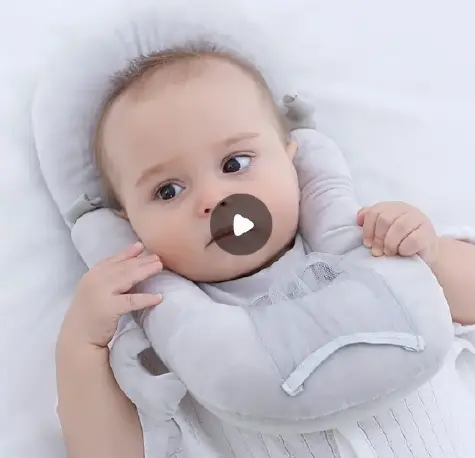 Photo from the official notice: Baby anti bias headrest anti spitting milk pillow baby self-feeding pillow — choking risk