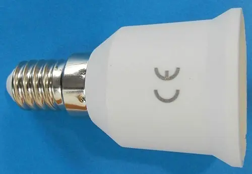 Photo de l’avis officiel: LED POL ORO-ADAPTER-E14/E27 Adaptateur de support de lampe — risque: Brûlures & Choc électrique