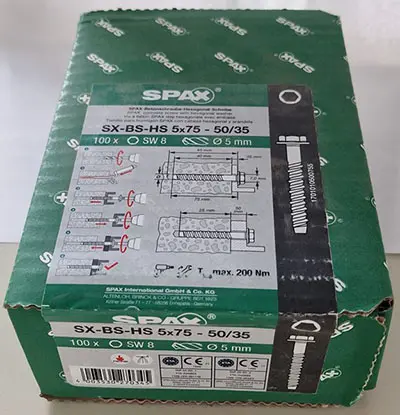 Foto del aviso oficial: SPAX Betonschräube-Hexagonal-Scheibe Tornillo de hormigón — riesgo: Lesiones