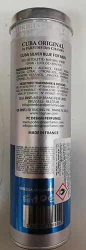 Photo de l’avis officiel: CUBA ORIGINAL Eau de Toilette for men natural spray — risque: Risque chimique (A12/02281/23)