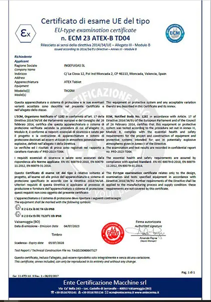 Photo de l’avis officiel: Ingefugas TH20M Tablette antidéflagrante — risque: Brûlures