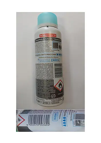 Photo de l’avis officiel: BOROTALCO Borotalco Muschio Bianco Déodorant — risque: Risque chimique