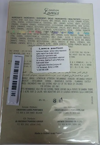 Photo de l’avis officiel: Creation lamis Eau de Toilette spray for men — risque: Risque chimique (A12/02313/23)