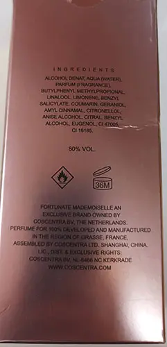 Photo de l’avis officiel: Fortunate fashion &amp; Passion Eau de Parfum for women — risque: Risque chimique