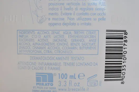 Photo de l’avis officiel: Breeze Breeze Fresh &amp; Talc Ensemble de beauté — risque: Risque chimique