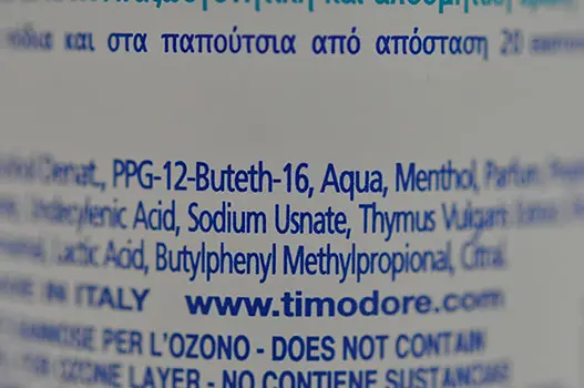 Photo de l’avis officiel: Farmaceutici Dott. Ciccarelli Timodore Spray déodorant — risque: Risque chimique