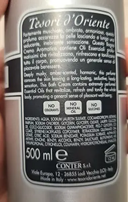 Photo de l’avis officiel: Tesori d'Oriente Muschio bianco Crème de bain — risque: Risque chimique