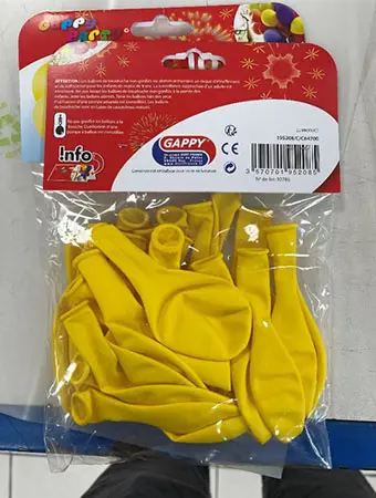 Photo de l’avis officiel: GAPPY PARTY 10 ballons jaunes — risque: Risque chimique