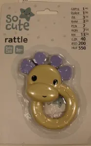 Photo from the official notice: So cute SO CUTE RATTLE rattle toy — choking risk