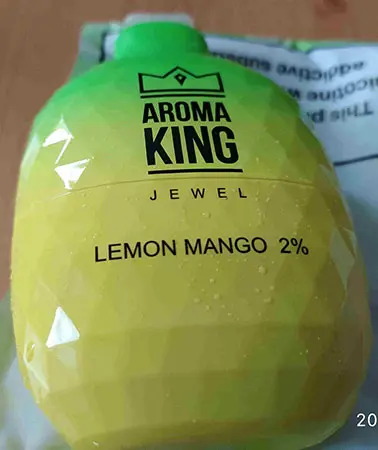 Photo de l’avis officiel: Aroma King AROMA KING JEWEL LEMON MANGO Cigarette électronique jetable — risque: Risque chimique