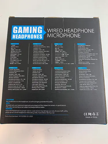 Photo from the official notice: Speed Spider Gaming Headphones — environment risk
