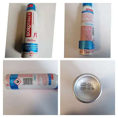 Photo de l’avis officiel: BOROTALCO Active Spray déodorant — risque: Risque chimique (A12/02438/23)