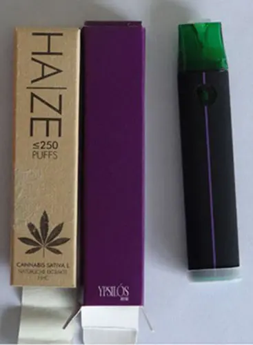 Photo de l’avis officiel: Ypsilos Products BV HAZE ≤250 Puffs Cannabis Sativa L. Cigarette électronique jetable — risque: Risque chimique
