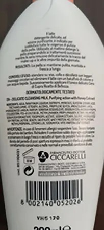 Foto dell’avviso ufficiale: CERA DI CUPRA Ricetta di bellezza Latte detergente — rischio: Rischio chimico