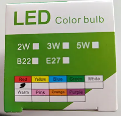 Foto do aviso oficial: Huoqilin Colored LED Bulb Lâmpada LED — risco: Choque elétrico