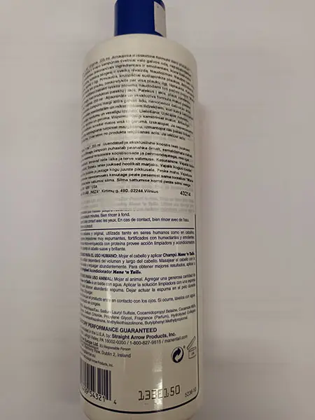 Photo de l’avis officiel: Mane‘n Tail The original Mane‘n Tail and Body Shampoo Shampooing — risque: Risque chimique