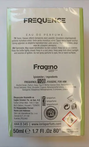 Photo de l’avis officiel: LORIS Eau de Parfum for men — risque: Risque chimique