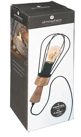 Foto dell’avviso ufficiale: Atmosphera Lampe Fil Aisy noire Atmosphéra à suspendre ou à poser Lampada portatile — rischio: Scossa elettrica