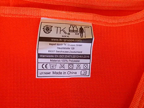 Foto dell’avviso ufficiale: TK Gruppe Warnweste orange Giubbotto di sicurezza — rischio: Lesioni
