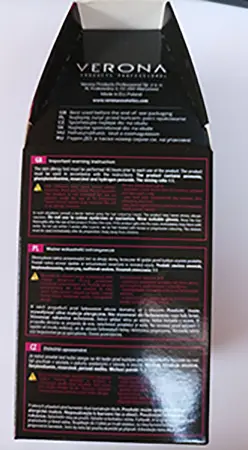 Foto aus der offiziellen Meldung: Revia Verona Revia Natur Color&amp;Shine - No1 Platinum Blonde Haarfärbemittel — Risiko: Chemikalie