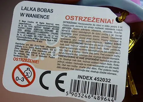 Foto dell’avviso ufficiale: Mega Creative Lalka bobas w wanience Bambola di plastica — rischio: Rischio chimico