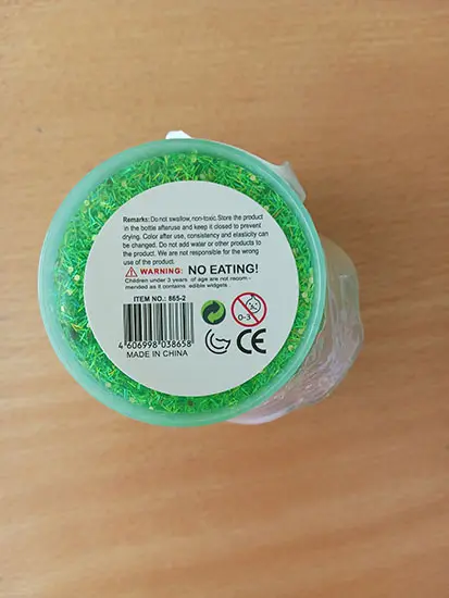Photo de l’avis officiel: Bucket slime Jouet slime — risque: Risque chimique