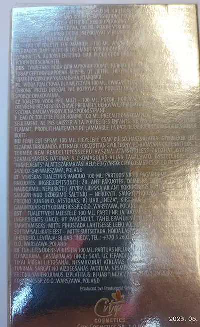 Photo de l’avis officiel: BOSCO Eau de toilette natural spray — risque: Risque chimique