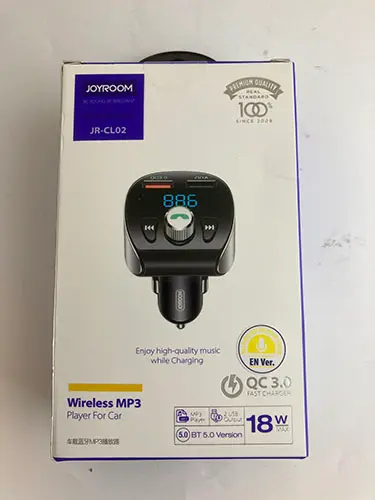 Photo from the official notice: JOYROOM Wireless MP3 player for car — environment risk