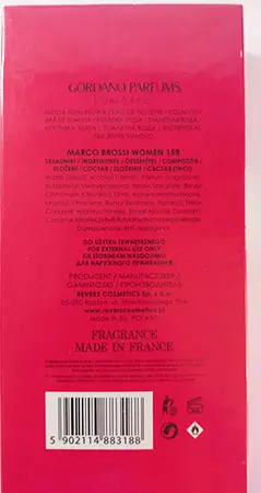 Foto dell’avviso ufficiale: BROSSI/MARCO BROSSI GORDANO PARFUMS/BROSSI/MARCO BROSSI Eau de toilette — rischio: Rischio chimico