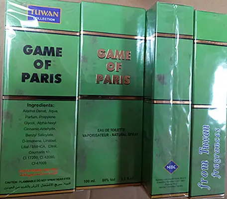 Photo de l’avis officiel: TUWAN COLLECTION GAME OF PARIS Eau de toilette — risque: Risque chimique