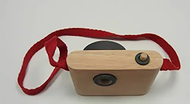 Photo from the official notice: Plan Toys Colored Snap Camera toy camera — strangulation risk