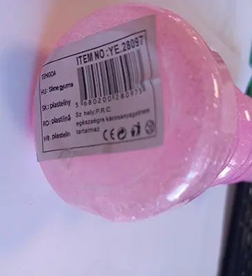 Photo from the official notice: Tengda PLASTILINĂ toy slime with small balls — choking risk