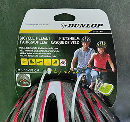 Foto dell’avviso ufficiale: Dunlop Bicycle helmet / casque de vélo Casco da bicicletta — rischio: Rischio per la salute / altro & Lesioni