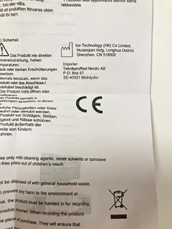 Photo from the official notice: LED Light Chain 1 M — environment risk