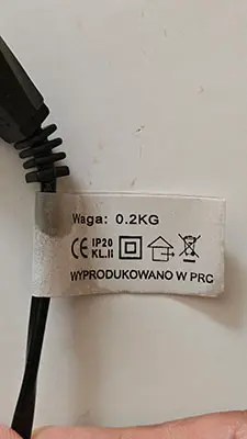Photo from the official notice: Lampki choinkowe led lighting chain — electric shock risk (A12/02646/23)