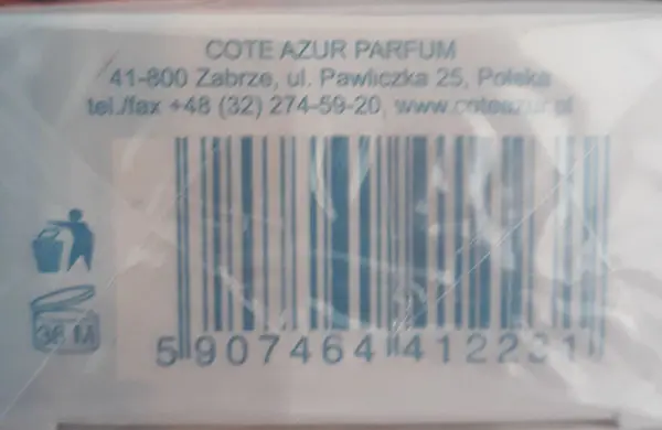 Photo from the official notice: Cote D'Azur Koya Sun for women perfume — chemical risk