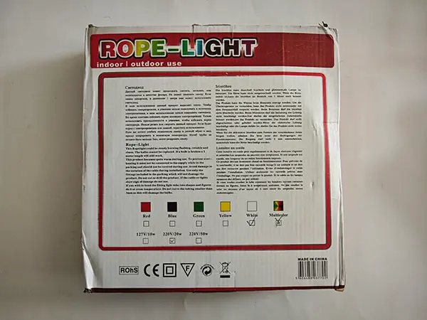 Photo de l’avis officiel: ROPE – LIGHT Chaîne d’éclairage — risque: Choc électrique
