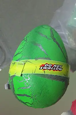 Photo de l’avis officiel: Kim'play Dinosaur Egg Jouet extensible — risque: Étouffement & Blessures