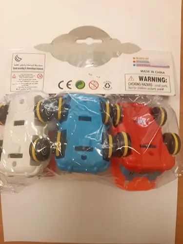 Photo from the official notice: KANG XIN TOYS Cartoon series machine toy set — choking risk