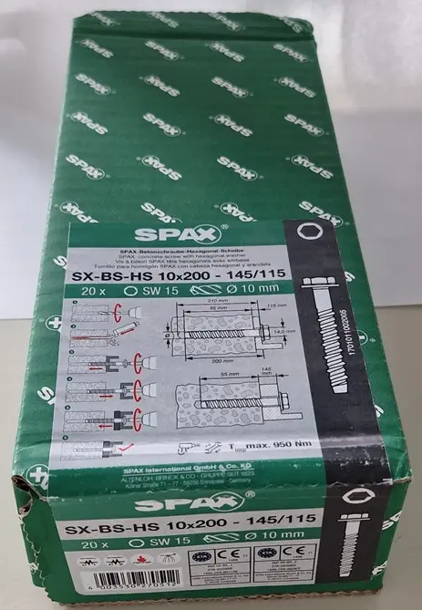 Photo from the official notice: SPAX SX-BS-10 concrete screw — injuries risk