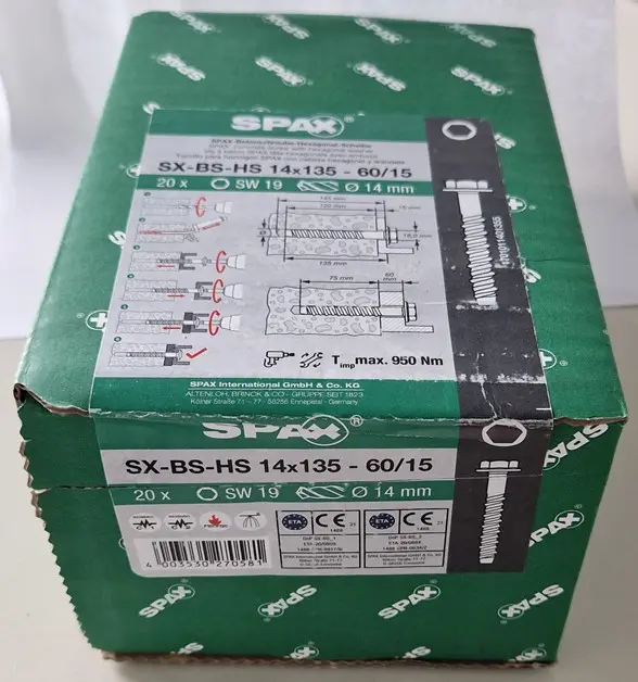 Foto dell’avviso ufficiale: SPAX SX-BS-14 Vite di calcestruzzo — rischio: Lesioni