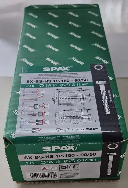 Photo de l’avis officiel: SPAX SX-BS-12 Vis en béton — risque: Blessures