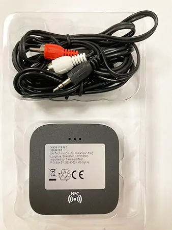 Photo from the official notice: NFC Desktop Bluetooth Receiver — environment risk