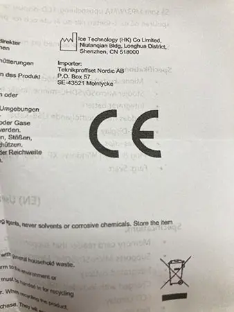Photo from the official notice: Digital MP3 player — environment risk